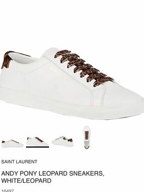 Saint Laurent White Sneakers with Leopard Accents